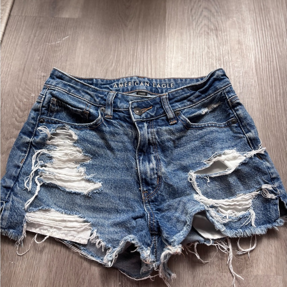 American Eagle Outfitters Ripped Blue Jean Shorts